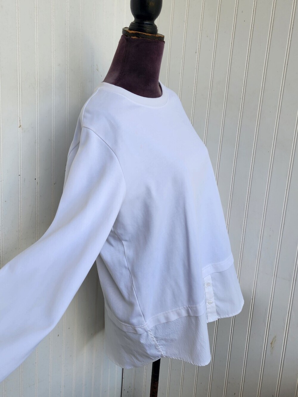 Athleta Women's Gallery White Long Sleeve Tunic Sweatshirt Athleisure Sz L - Picture 8 of 15